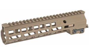 Tan rifle handguard with M-LOK slots