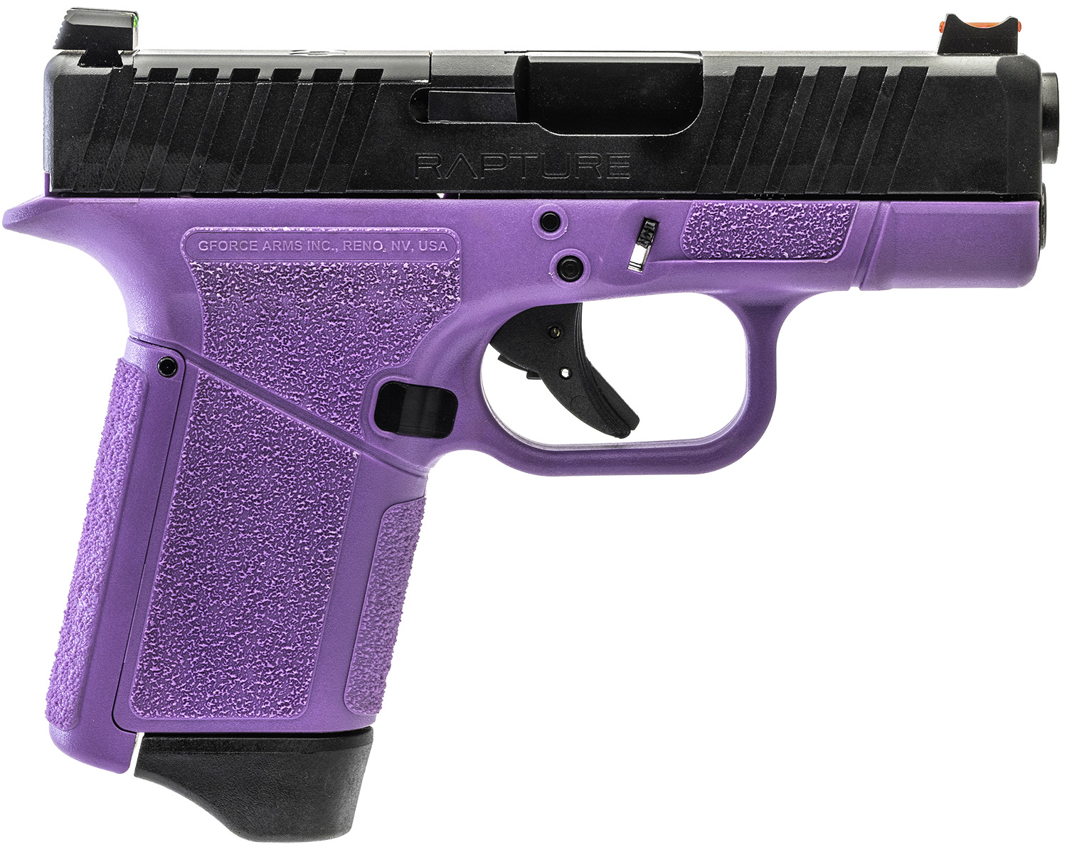 GForce Arms GF9 Rapture Subcompact OR Handgun 9mm Luger 12rd Magazine 3.25" Barrel Purple Frame Black Slide