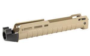 Tan shotgun forend with integrated heat shield