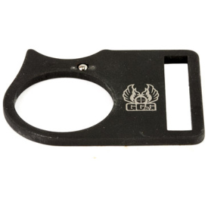 Tactical sling adapter loop with logo.
