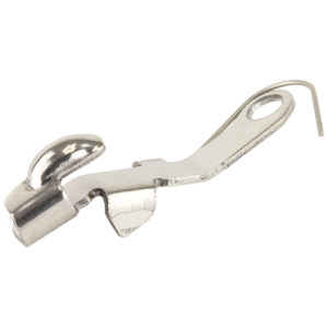Transparent hook sewing machine presser foot attachment.