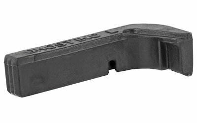 Black plastic gun accessory part profile view