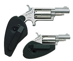 NAA MINI-REVOLVR 22WMR 1-1/8" - S/S MATTE W/HOLSTER GRIP