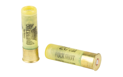 Two green and brass shotgun shells