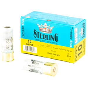 Sterling 12-gauge shotgun shells box and cartridges