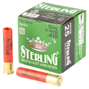 Sterling .410 shotgun shells and green box