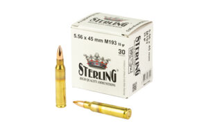 5.56mm ammunition box with bullets, Sterling brand