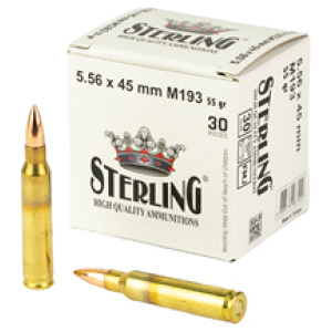 5.56mm ammunition box with bullets, Sterling brand