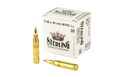 5.56mm ammunition box with bullets, Sterling brand