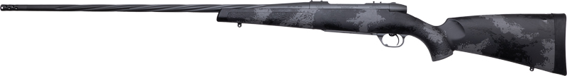 Black bolt-action rifle isolated on white background