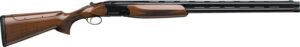 Over-under double barrel shotgun with wooden stock
