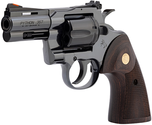 Python 357 Magnum revolver with wooden grip