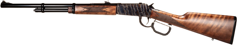Vintage lever-action rifle with wooden stock