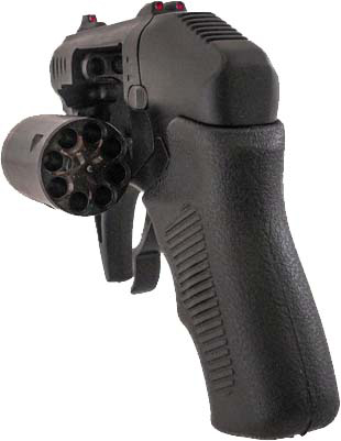 Black pepper spray pistol with rotating chamber