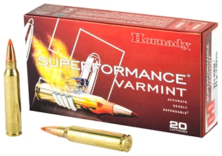 Hornady Superformance Varmint ammunition box and bullets
