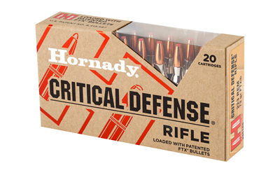 Box of Hornady Critical Defense rifle cartridges