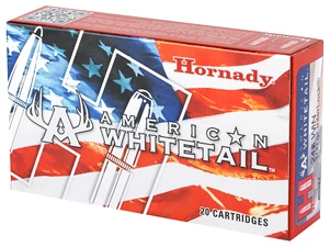 Hornady American Whitetail ammunition box, 20 cartridges.