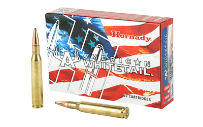 Hornady American Whitetail ammunition box and cartridges.