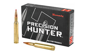 Hornady Precision Hunter rifle ammunition box and cartridges