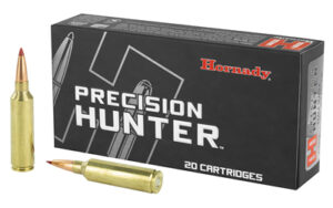 Hornady Precision Hunter ammunition box and cartridges