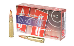 Hornady Superformance Match ammunition box and cartridges