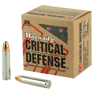 Hornady Critical Defense ammunition box with bullets