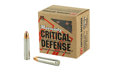 Hornady Critical Defense ammunition box with bullets