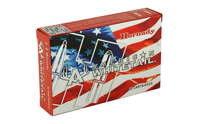 American Whitetail ammunition box with U.S. flag design.