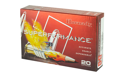 Hornady Superformance ammunition box with bullet graphic