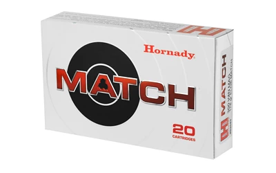 Hornady Match ammunition box with 20 cartridges