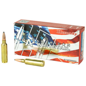 Hornady American Whitetail ammunition box and cartridges