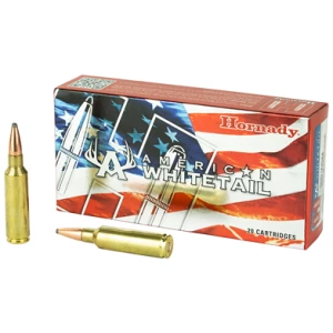 Hornady American Whitetail ammunition box and cartridges