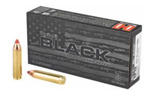 Hornady Black ammunition box with two cartridges