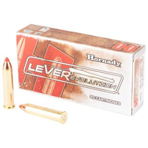Hornady LEVERevolution ammunition box with two cartridges