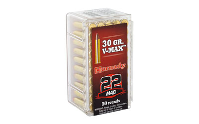 Hornady .22 Mag V-MAX ammunition box