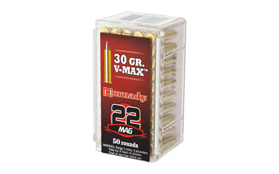 Hornady .22 Mag ammo box, 50 rounds