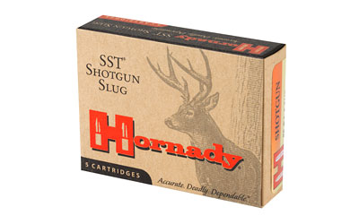 Hornady shotgun slug ammunition box with deer image
