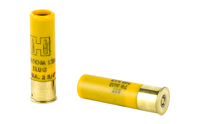 Two yellow shotgun shells on white background