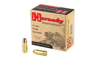 Hornady ammunition box with bullets displayed