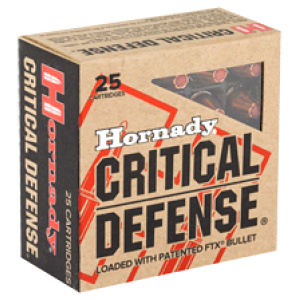 Hornady Critical Defense ammunition box, 25 cartridges