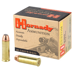 Hornady ammunition box with two cartridges