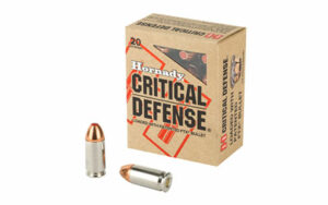 Hornady Critical Defense ammunition box and cartridges