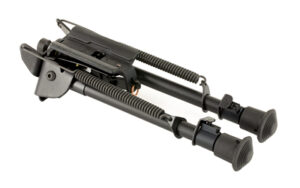 Black rifle bipod with adjustable legs