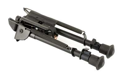Black rifle bipod with adjustable legs