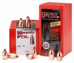 Hornady FTX ammunition box and copper bullets