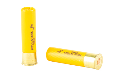 Two yellow shotgun shells on white background