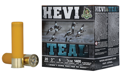 HEVI-SHOT HEVI-Teal Shotshells 20 ga 3" 7/8oz 1500 fps #6 25/ct