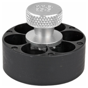Black reloading manual tool with silver knob.