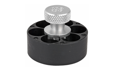 Black reloading manual tool with silver knob.