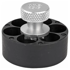 Black reloading manual tool with silver knob.